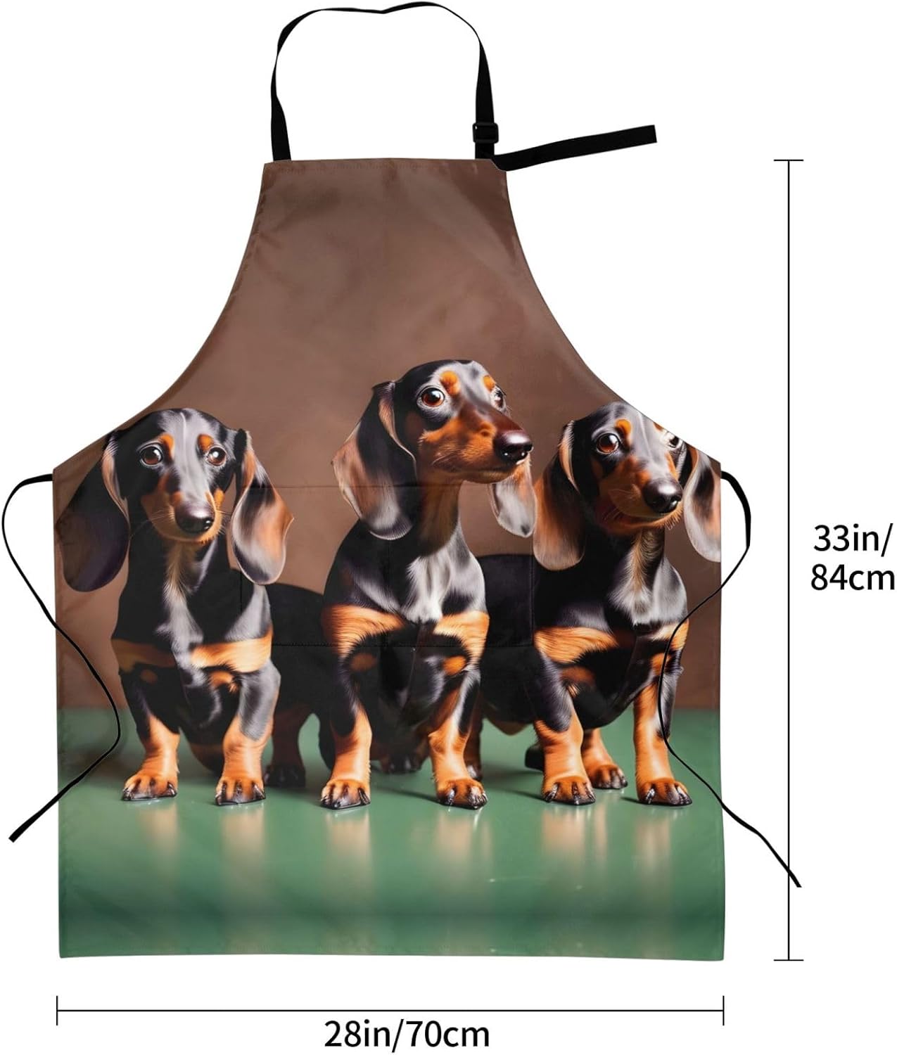 Dachshund Weiner dog Print Laundry apron 28x33 In Waterproof Kitchen Apron with Pockets for Cooking Baking