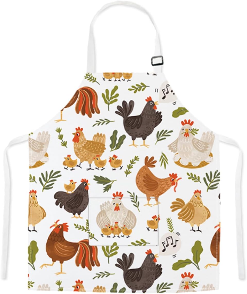 Parent Child Aprons with Pocket - Cute Dinosaur Matching Aprons for Ki