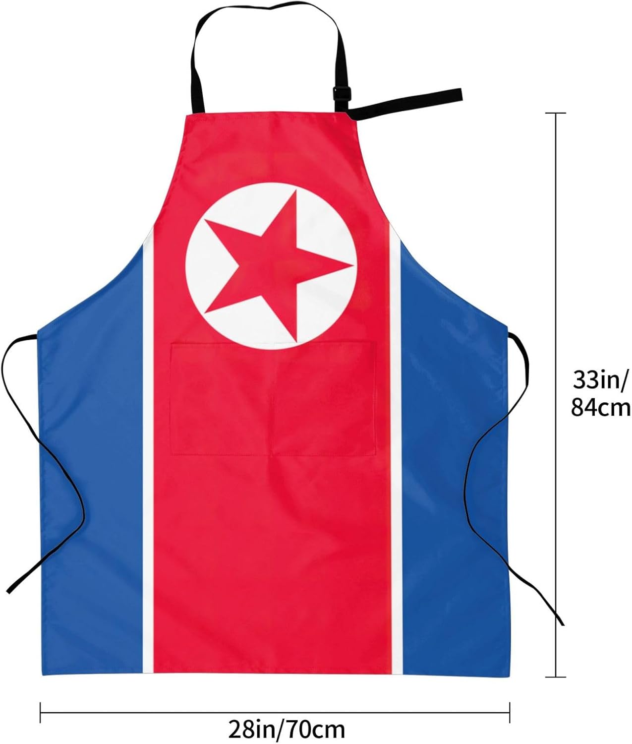 Korean flag print Waterproof chef's apron with pocket apron for kitchen cooking baking barbecue and gardening