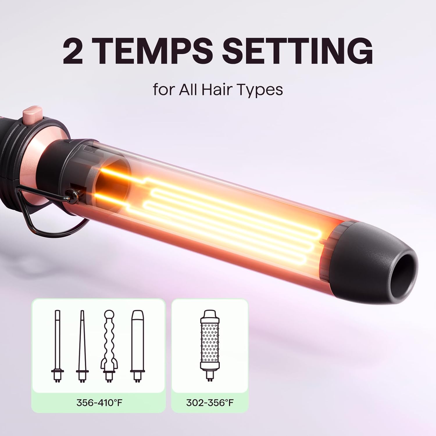 Wavytalk 5 in 1 Curling Wand Set, Multi Curl, Curling Wand Set with Th