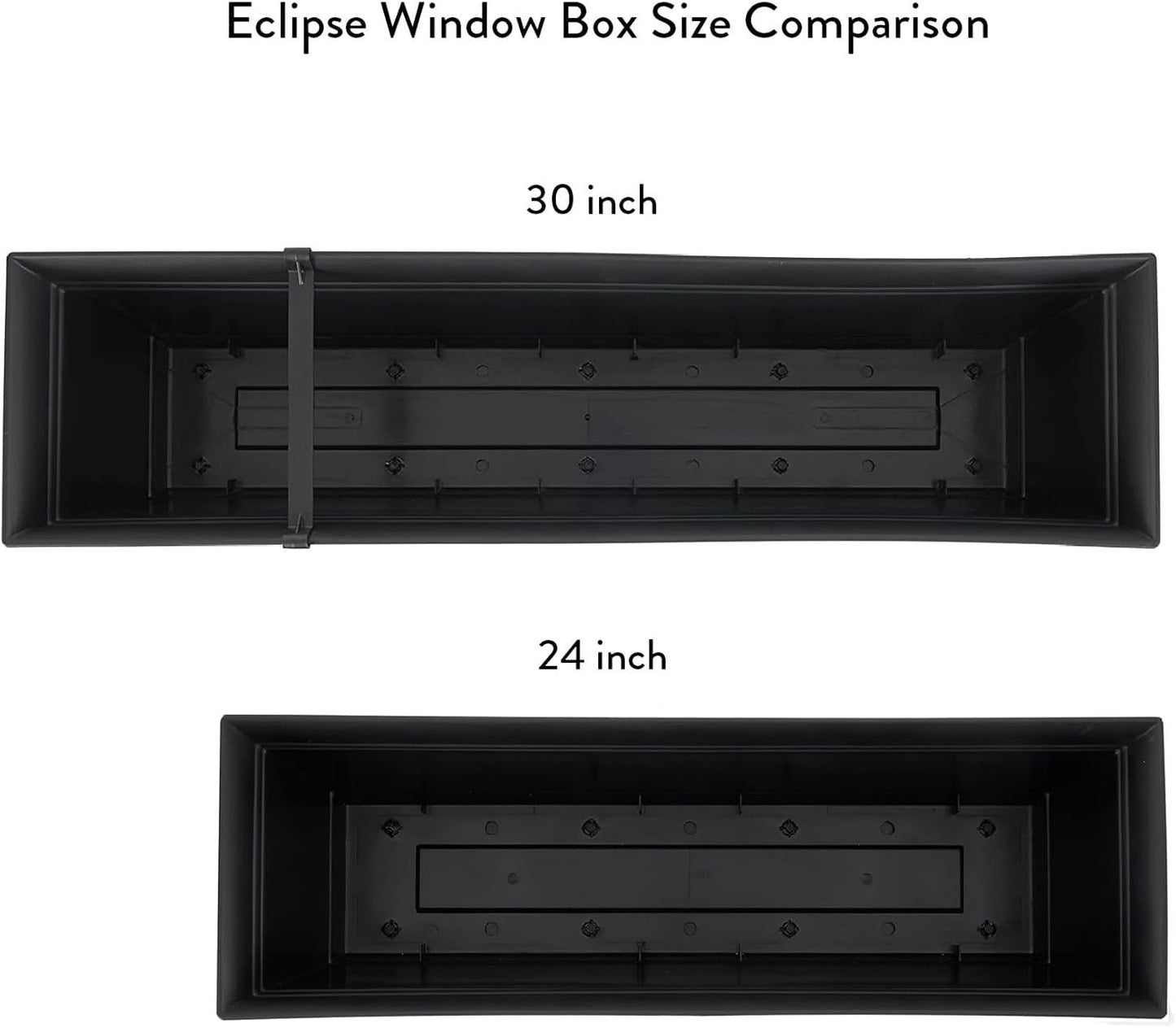 The HC Companies 24" Eclipse Plastic Window Box 7.76"x24"x6.57" in Bla