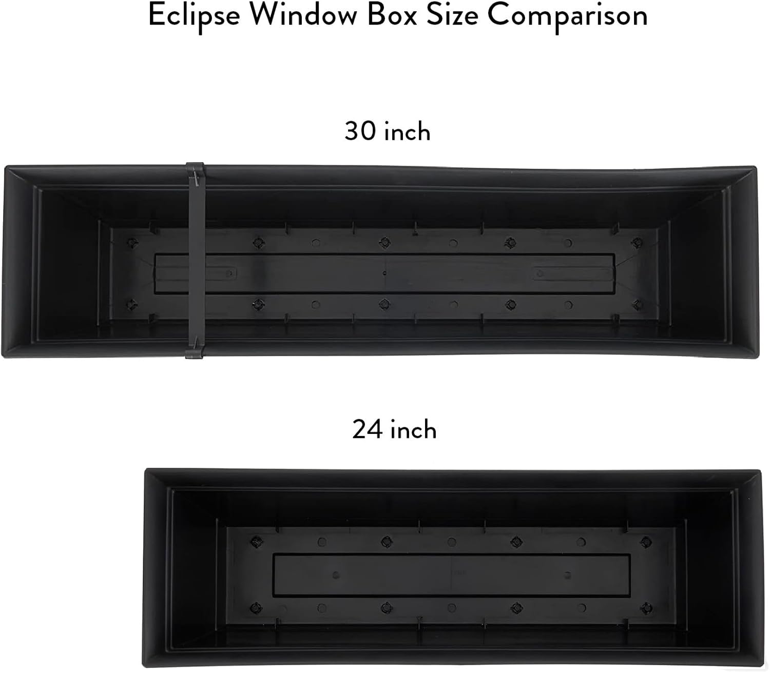 The HC Companies 24" Eclipse Plastic Window Box 7.76"x24"x6.57" in Bla