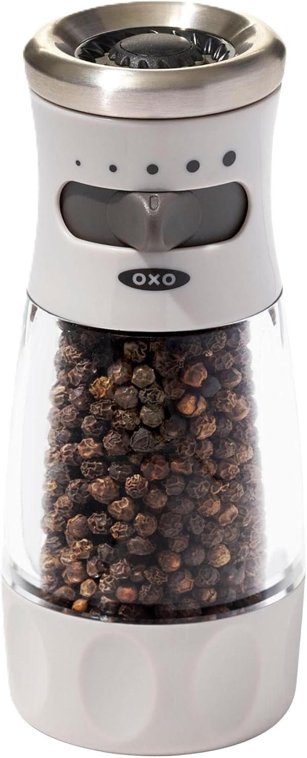 OXO Good Grips Contoured Mess-Free Pepper Grinder, Adjustable Ceramic 