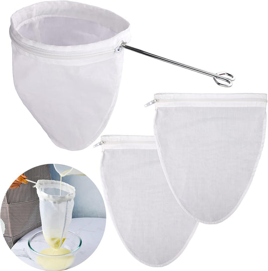 WMKGG Ultra Fine Mesh Strainer Bags, Reusable Mesh Filter Bags with St