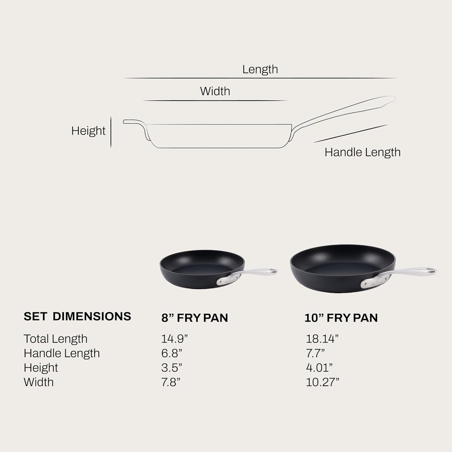 All-Clad HA1 Expert Hard Anodized Nonstick Fry Pan 2 Piece Set, 8" & 1
