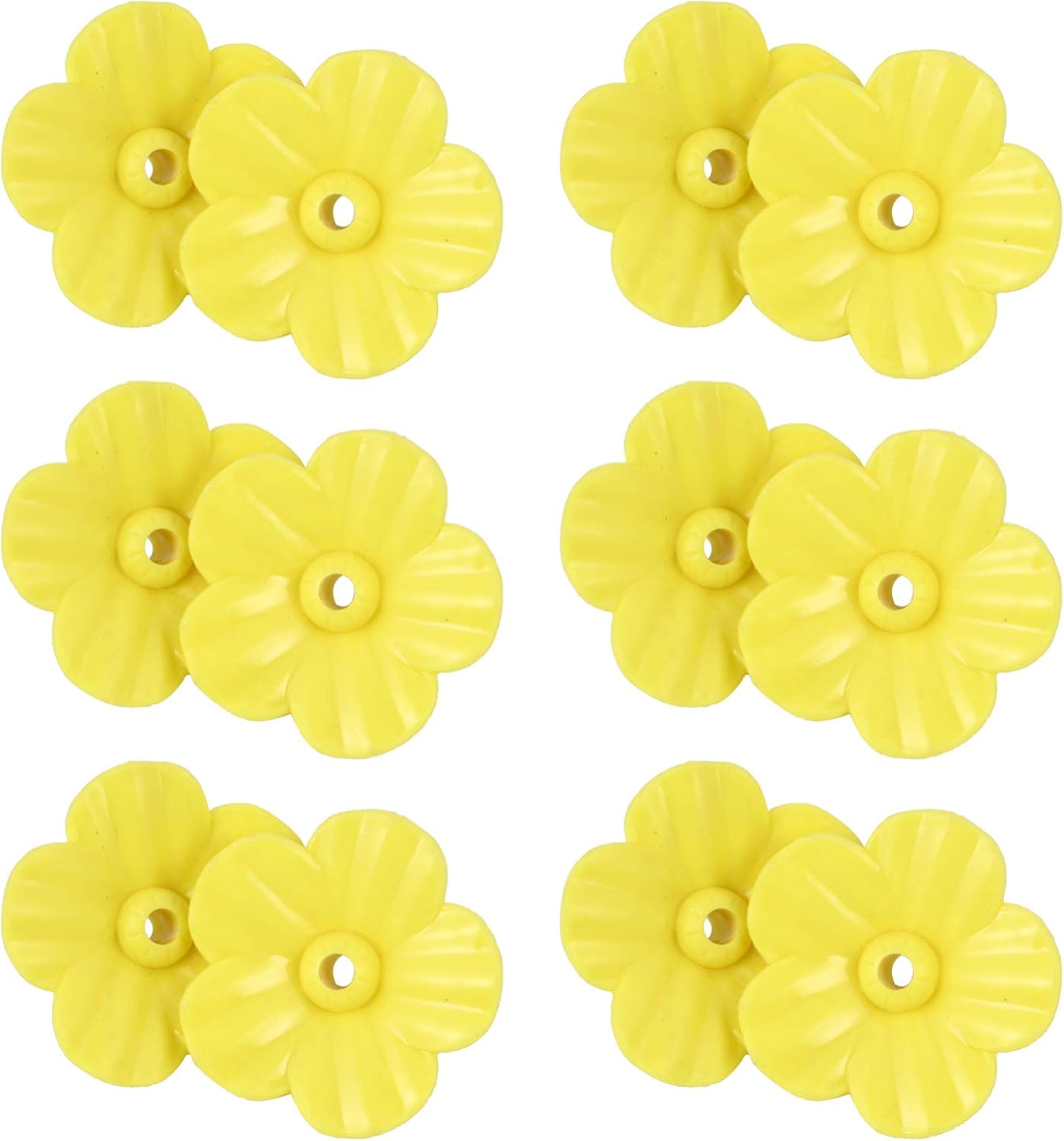 DOITOOL 12pcs Hummingbird Feeder Replacement Flowers Slices Window Bird Feeders Flower Ports Water Feeder Bottle Flower Head Feeder Decor for DIY Craft Yellow