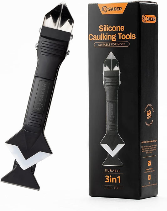 Saker Silicone Caulking Tools-3 in 1 Sealant Finishing Tool Grout Remo