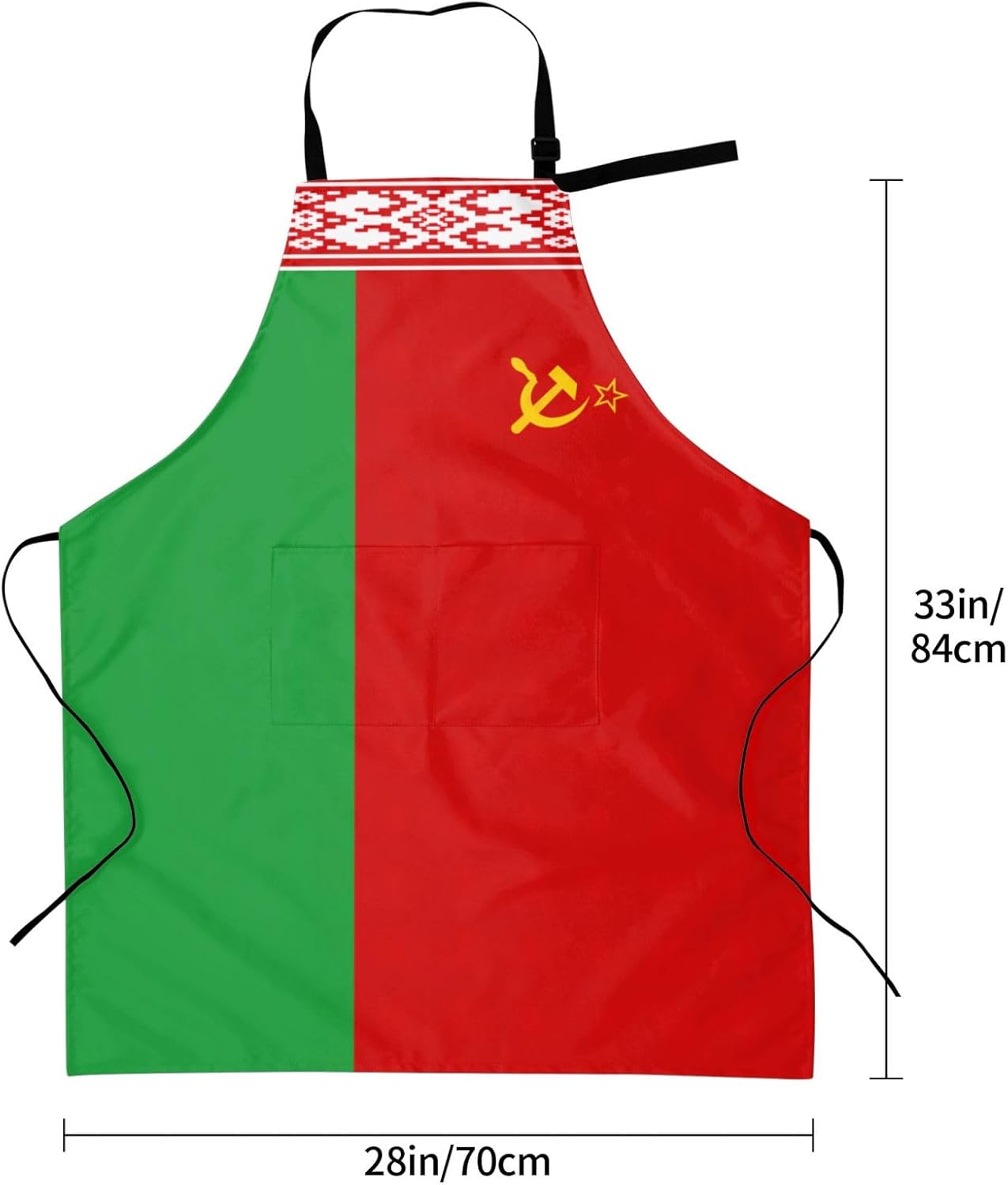 Flag of Belarus Print Laundry apron 28x33 In Waterproof Kitchen Apron with Pockets for Cooking Baking