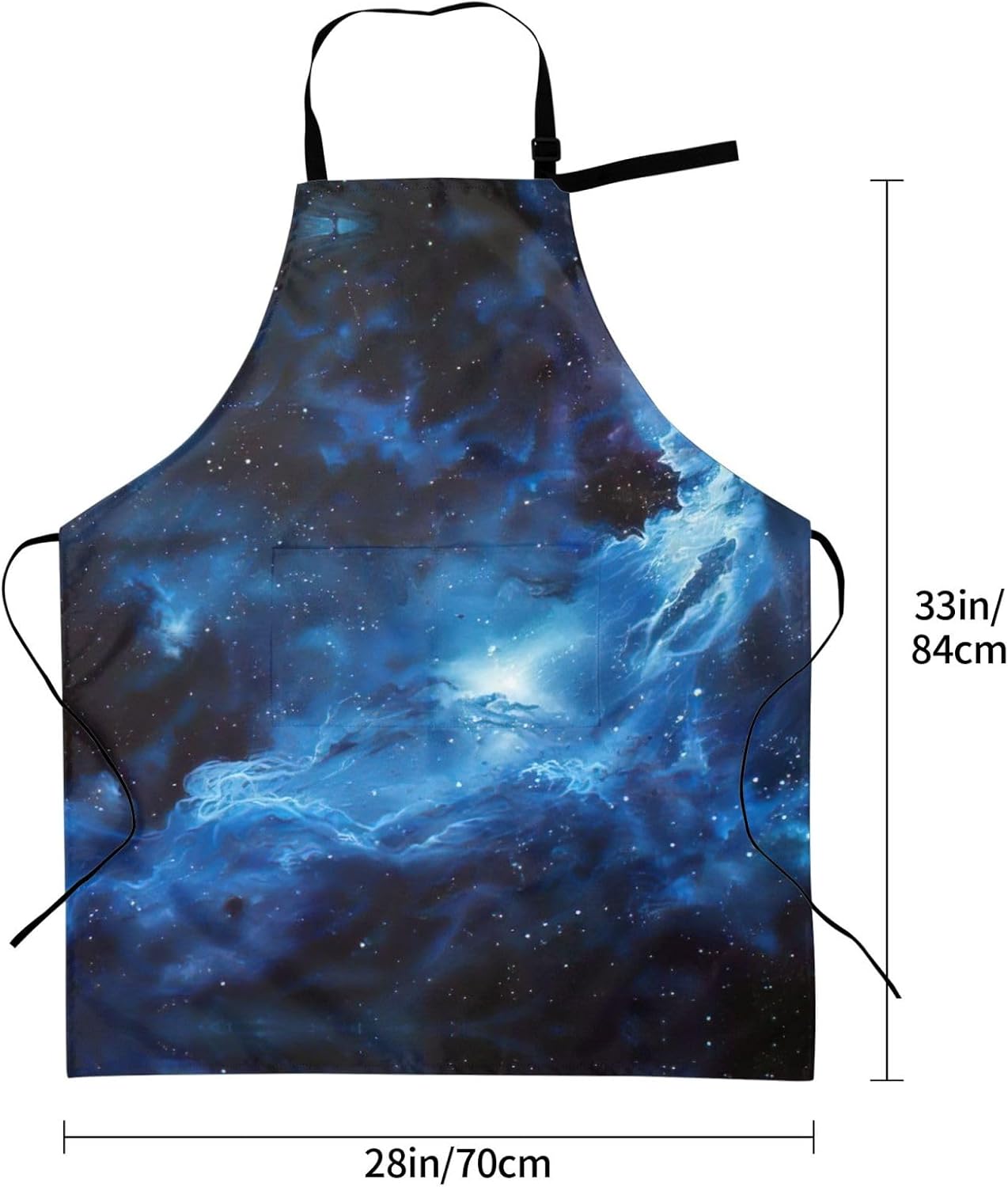 Blue Galaxy print Waterproof chef's apron with pocket apron for kitche