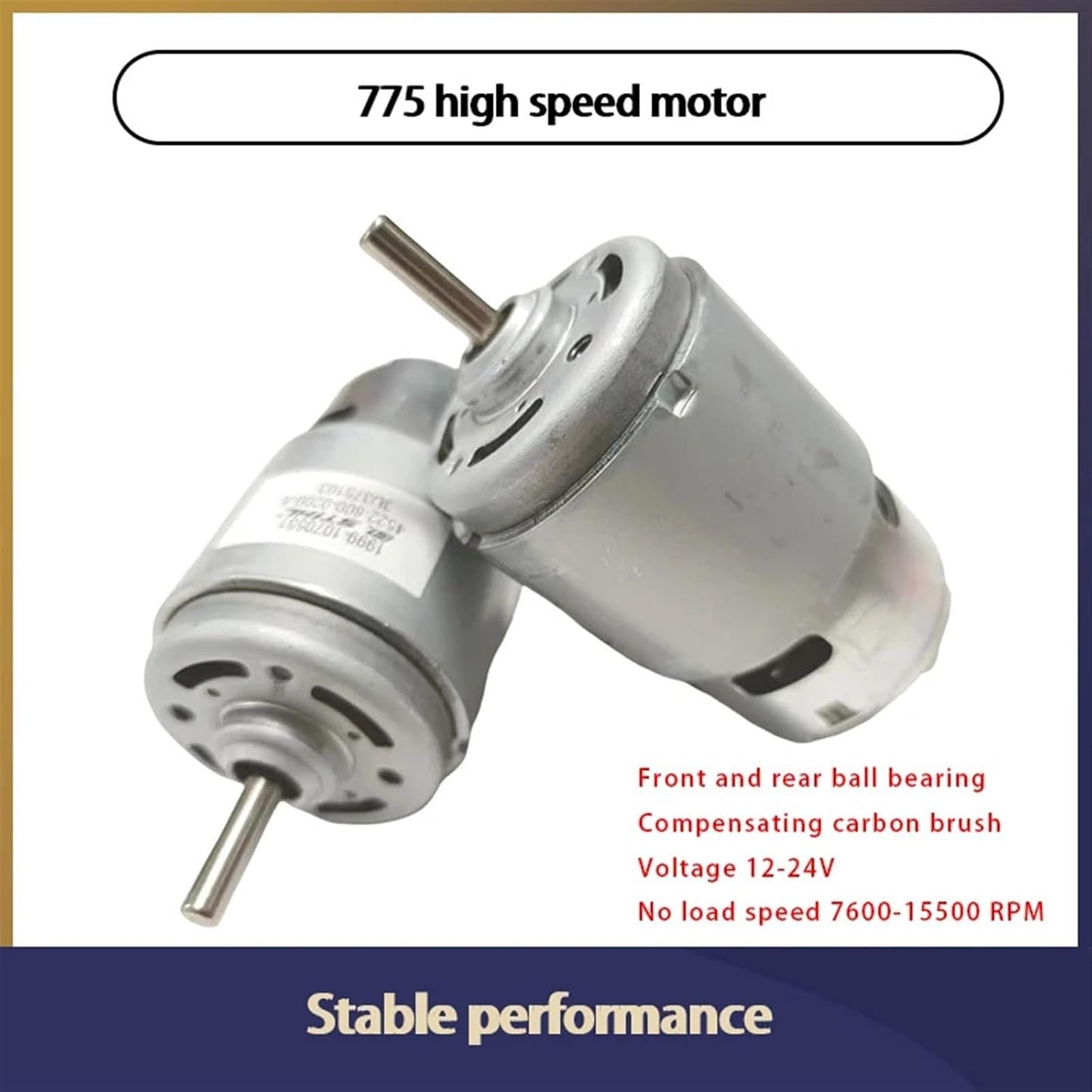 1PCS RS-775 Motor Engine 12V 18V 24V High Speed Power Dual Ball Bearin
