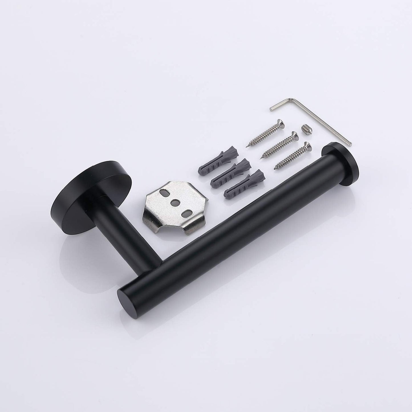TASTOS Matte Black Toilet Paper Holder SUS304 Stainless Steel, Modern 