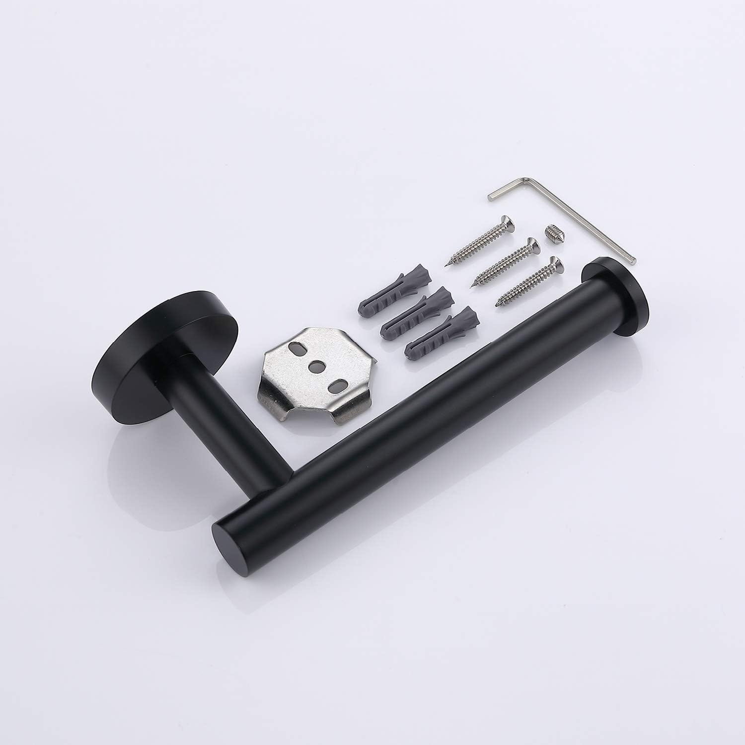TASTOS Matte Black Toilet Paper Holder SUS304 Stainless Steel, Modern 