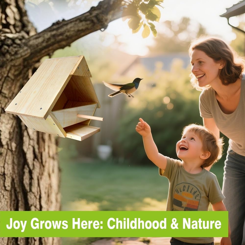 Weatherproof Cedar Dove Nesting Box - Outdoor Handmade Bird House with Triangular Entry | Attracts Mourning Doves