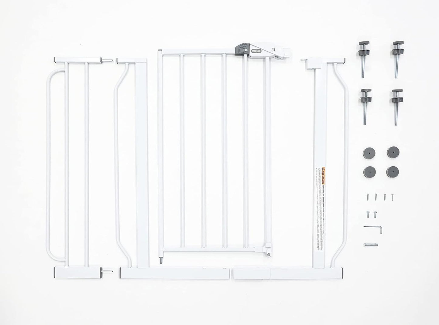 Regalo Safety 29-38.5" Baby Gate for Doorways & Bottom of Stairs, Pressure Mounted Baby Gate with Door for Babies, Toddlers & Pets, Tested & Safe for 30 Years, American Designed, American Owned, White