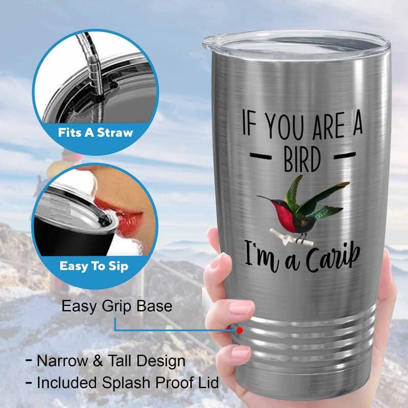 Bird Lover Silver Edition Viking Tumbler 20oz - Bird and Carib - Hummi