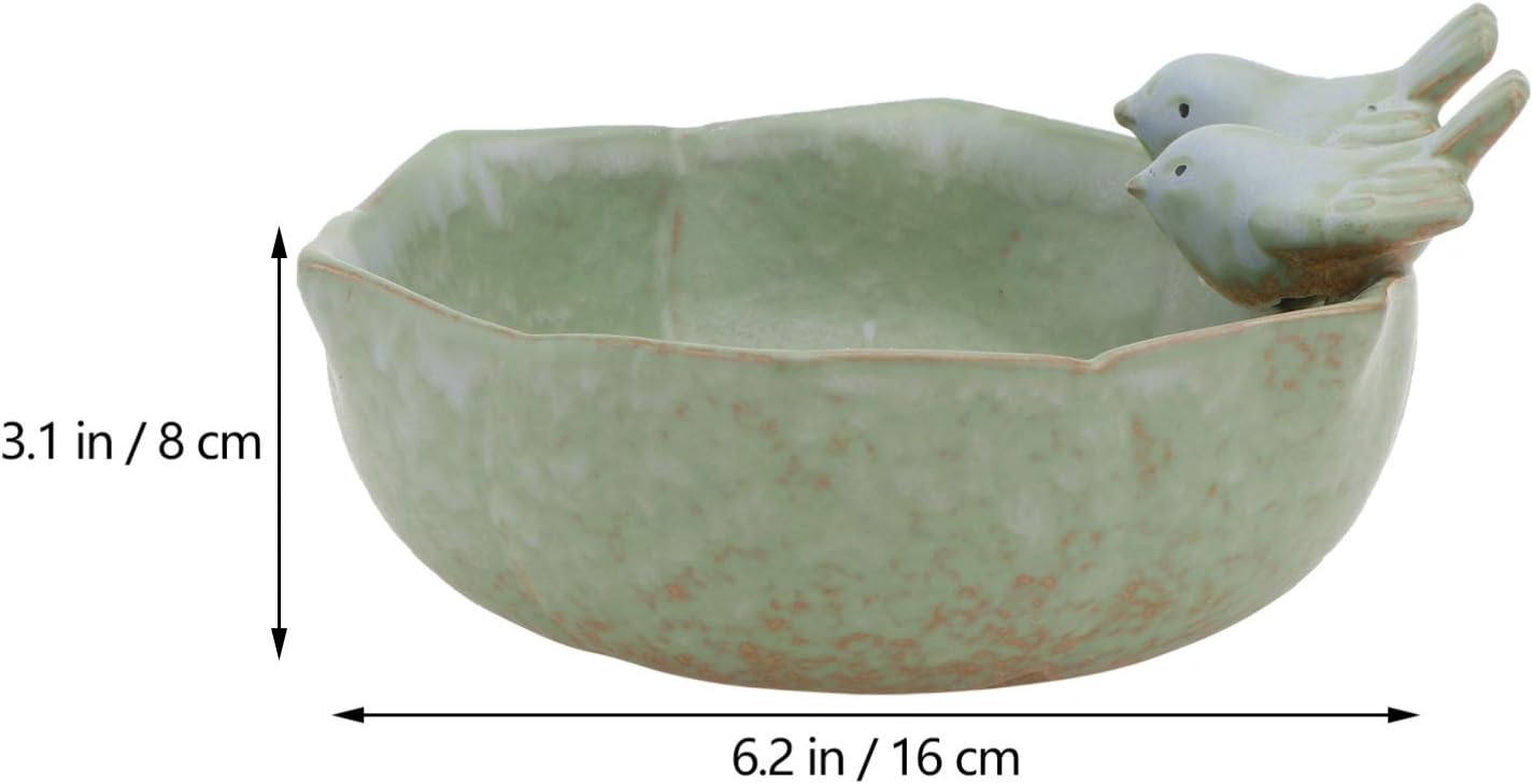 DOITOOL Ceramic Bird Feeder, Bird Bath Bowl, Bird Food Holder for Gard