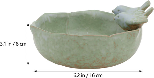 DOITOOL Ceramic Bird Feeder, Bird Bath Bowl, Bird Food Holder for Gard