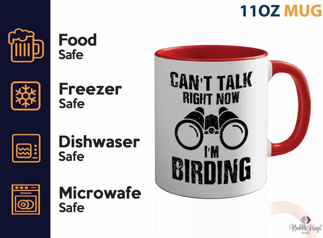 Bird Lover Two Tone Red Edition 11oz - Can't Talk Right Now - Hummingb