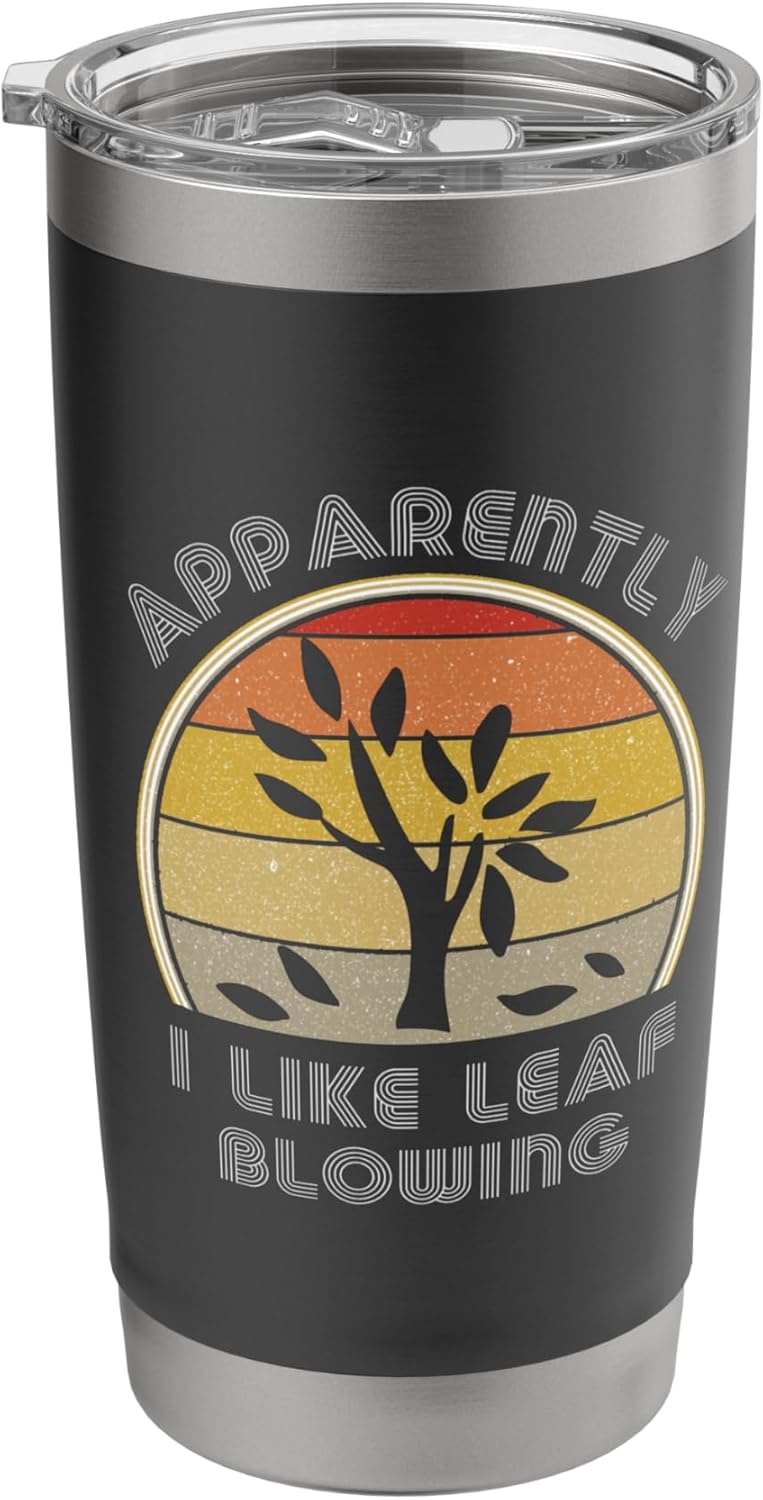 Funny Leaf Blower Shirt For Men Retro Lawn Work Care Yard Stainless Steel Insulated Tumbler