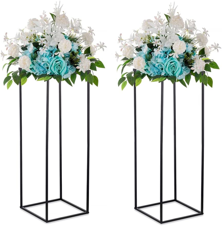 Black Plant Stand Indoor: 31.5” Tall Pedestal Stand for Wedding Centerpieces Party Event Center Pieces Decoration for Table Home Decor 2 PCS
