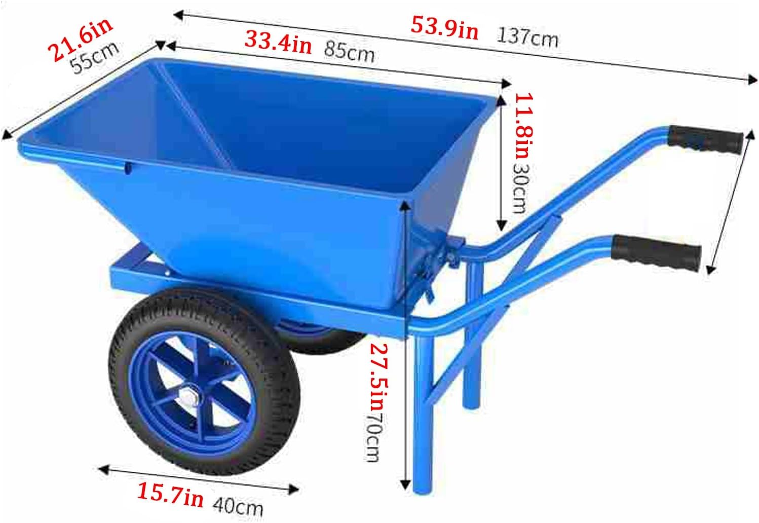 Wagon, Thickened 2 Wagon Cart, Garden Cart, with Inflatable Wheels, Ou