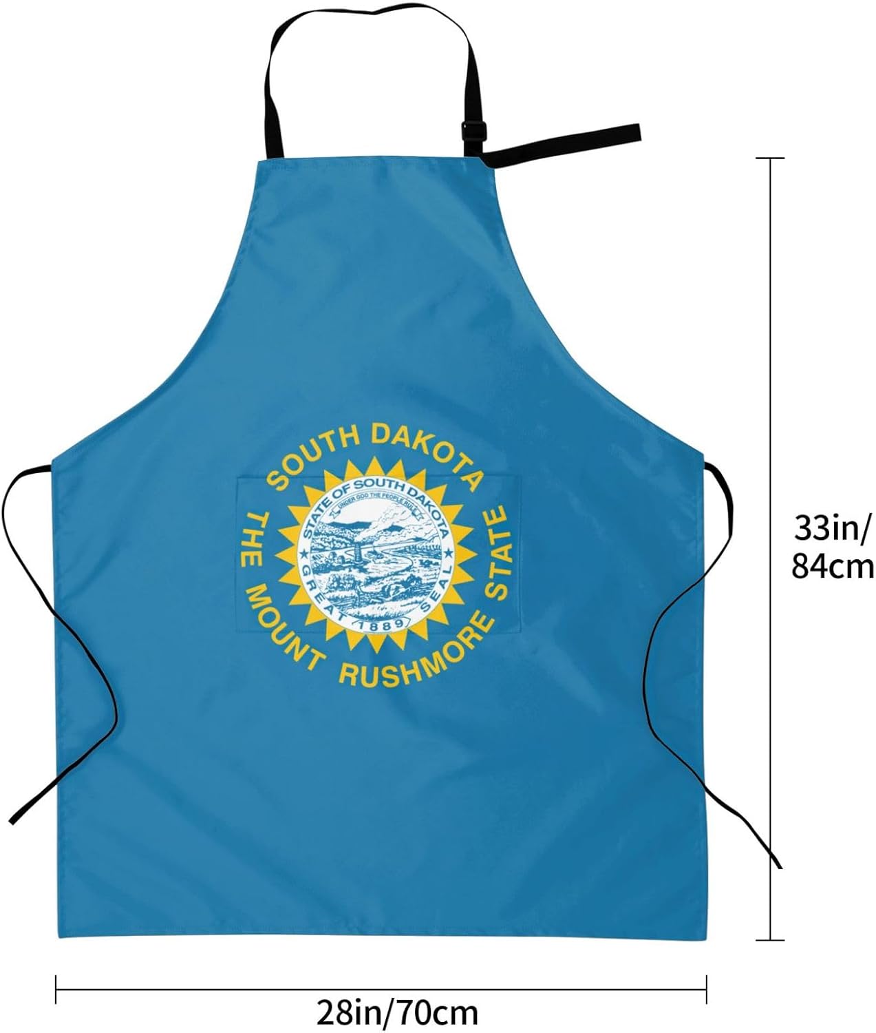 South Dakota Flag print Waterproof chef's apron with pocket apron for kitchen cooking baking barbecue and gardening