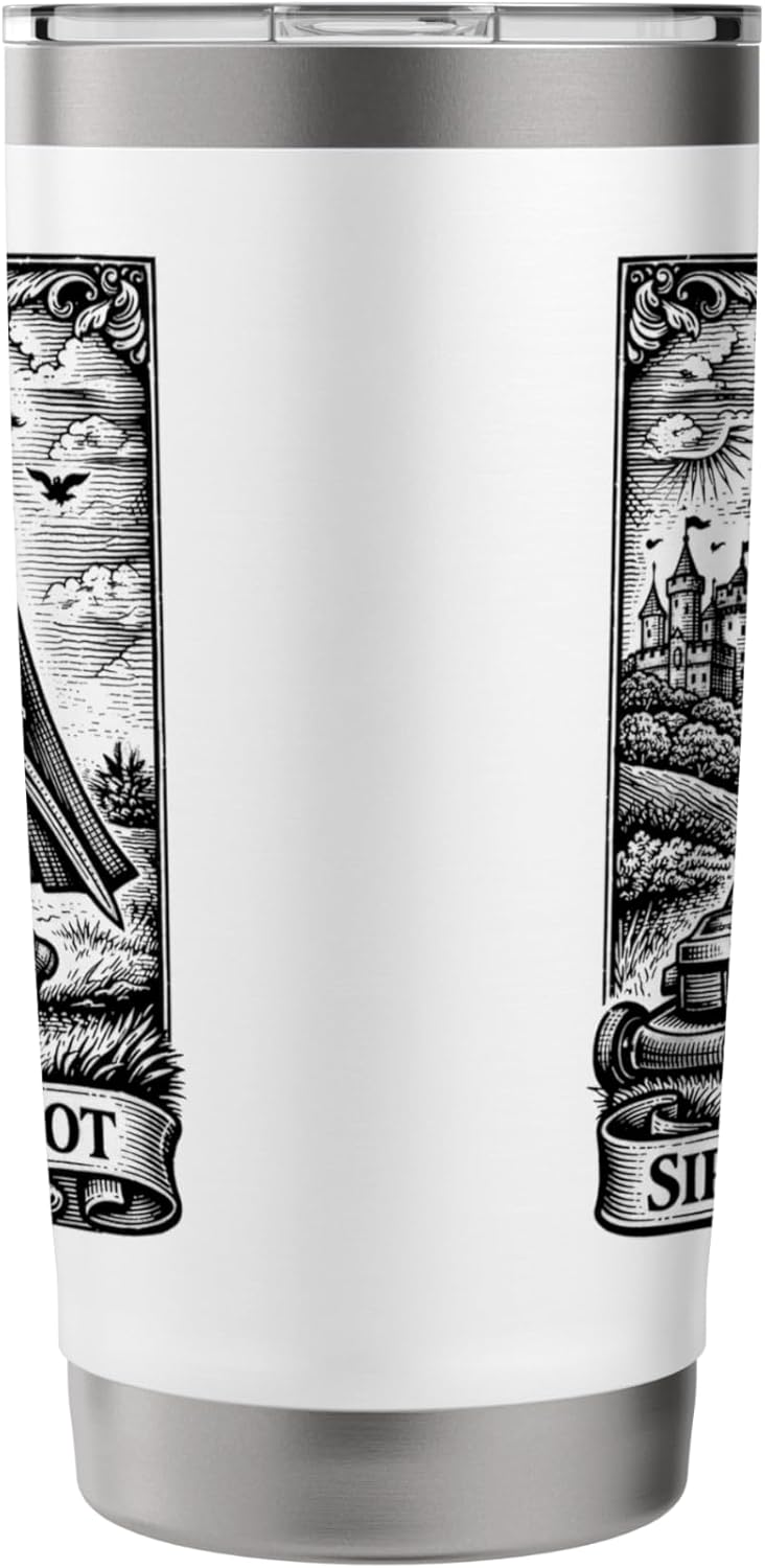 Funny Lawn Care Nut Medieval Knight Mowing Father's Day Stainless Steel Insulated Tumbler