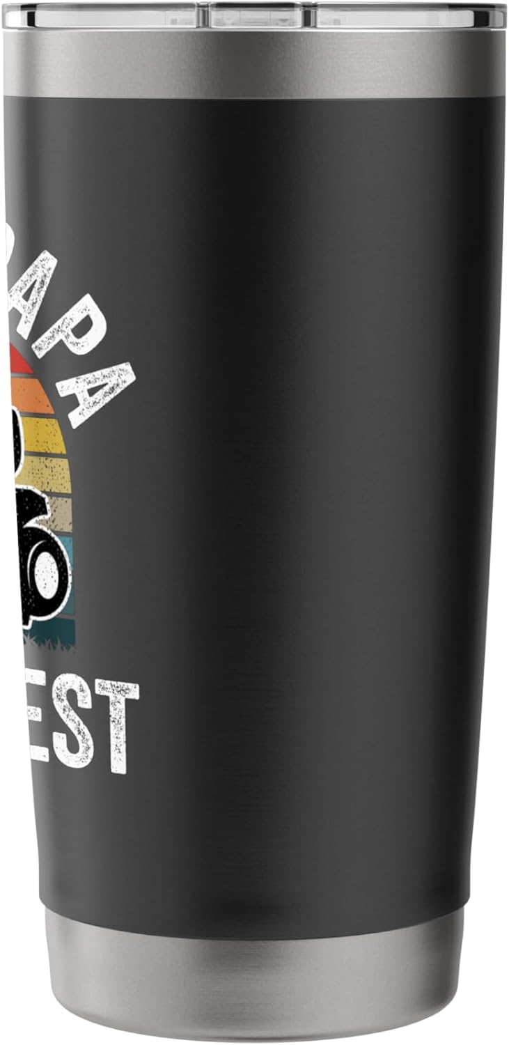Grand-papa Mows Best Funny Gardener Lawn Care Father's Day Stainless Steel Insulated Tumbler