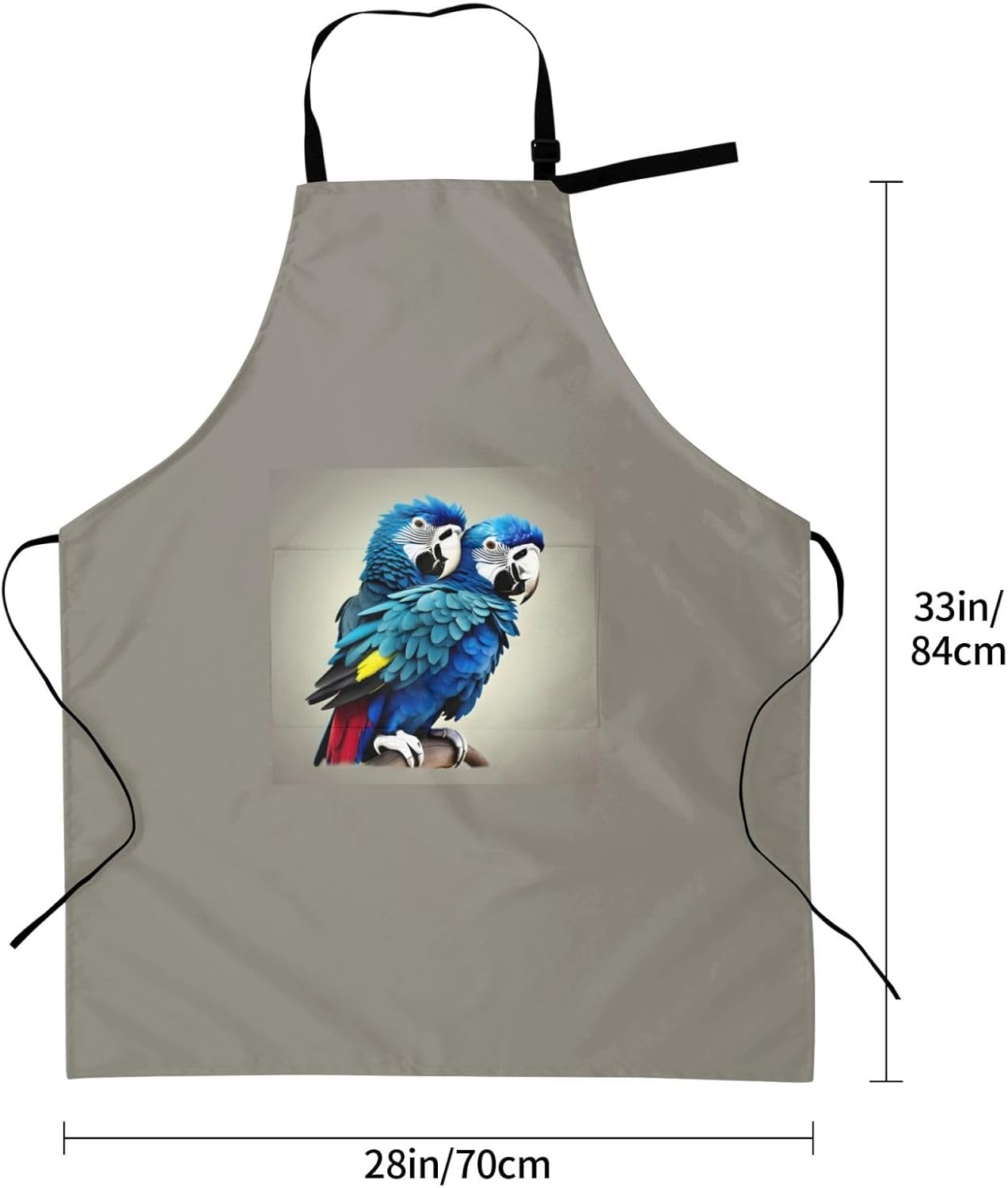 Blue Parrot Hugging print Waterproof chef's apron with pocket apron fo
