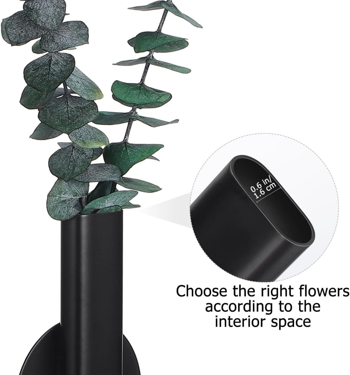 Nordic Wall Mounted Flower Pot - Creative Black Adhesive Flower Vase for Home, Office & Hotel Decor - Small Size, Easy Installation, Versatile for Fresh & Artificial Plants, Stylish & Damage-F