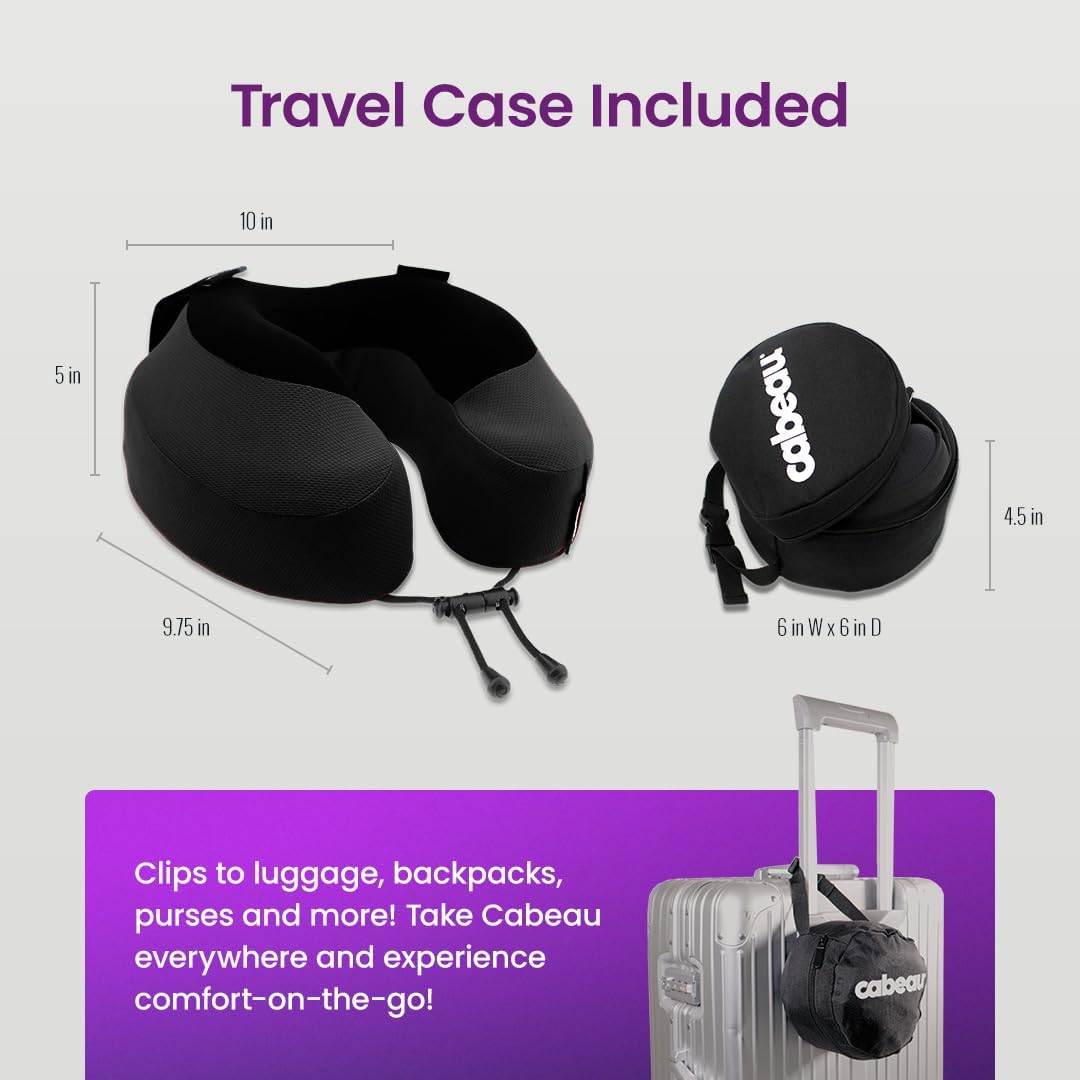 Cabeau Evolution S3 Airplane Travel Pillow for Long Flights - Supporti