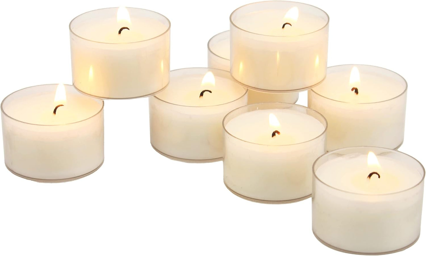 Stonebriar 96 Count White Unscented Smokeless Long Burning Clear Cup T
