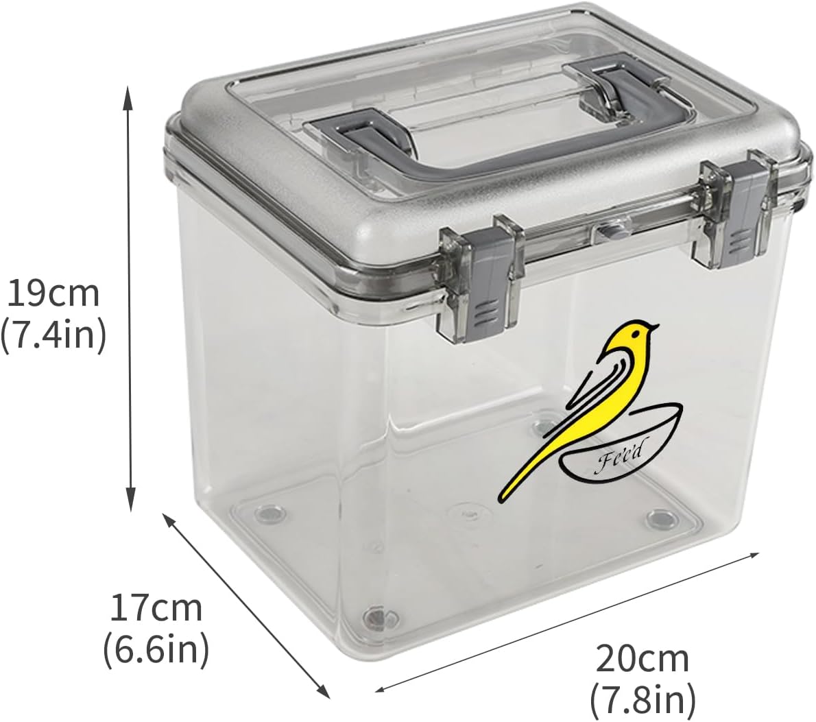 Bird Seed Storage Container 2 Pack Clear Bird Seed Container10Ib Indestructible Bird Seed Container Bird Seed Holder with Handle|for Wild Bird Seed Hermetically Or Mealworms Storage Outdoor Feeding