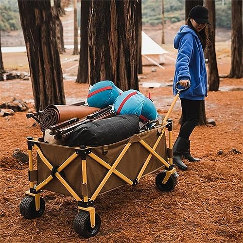 Portable Camping Cart,Outdoor Foldable Camping Trolley Cart for Beach Shopping Picnic and Luggage Portable and Utility Wagon for Mountain Pulley and Festival Use