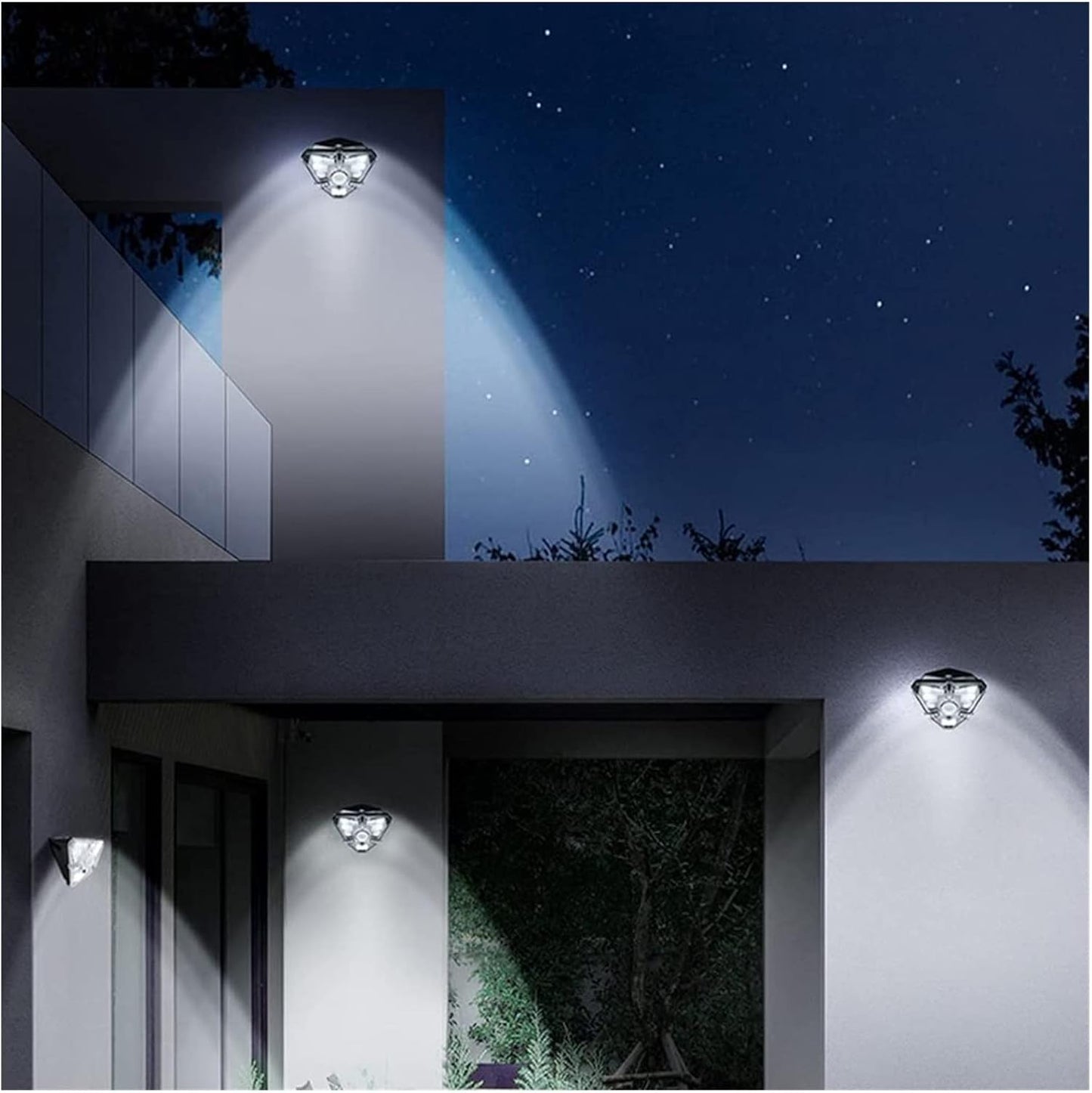 Courtyard Light 4 Pcs Outdoor Solar Motion Sensor Wall Lamp Waterproof Power Street for Door Front Garden Garage