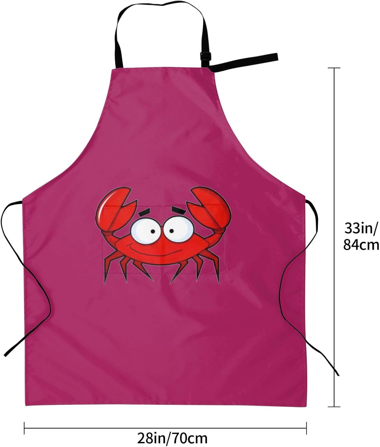 cartoon crab print Waterproof apron with pocket adjustable cooking apron for adult kitchen bibs to bake