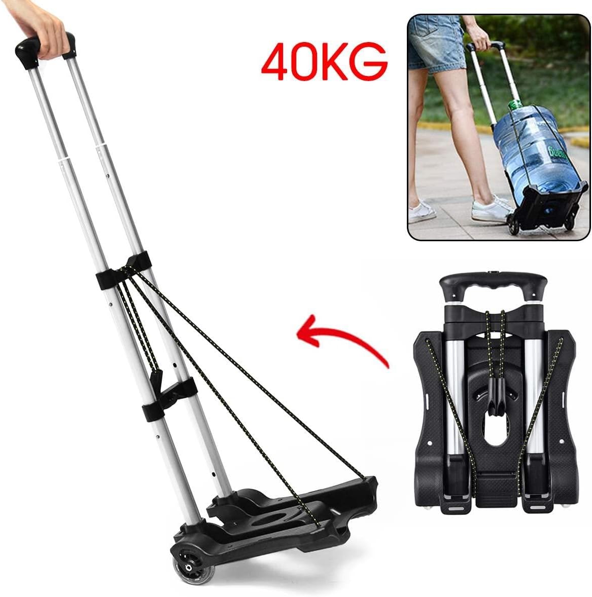 JSEIAJB Heavy Duty Foldable Hand Sack Wheel Trolley Folding Truck Barr