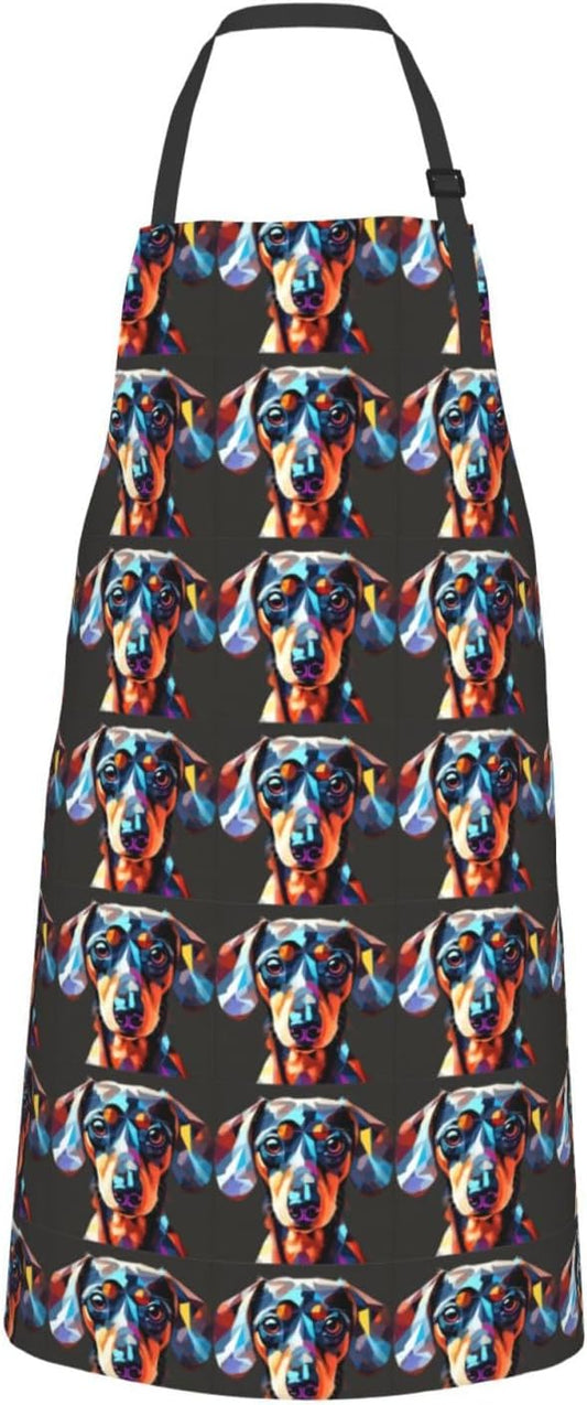 YANYU Cute Puppy Dog Print 28x33 In Kitchen Apron Stylish Chef Apron w