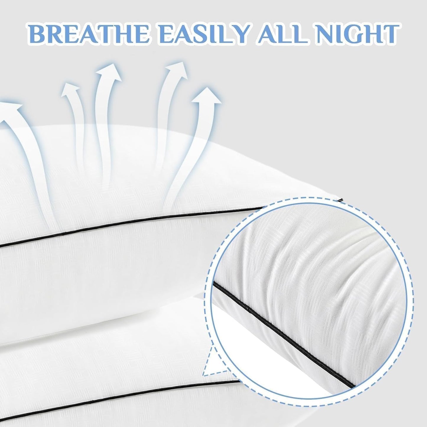 JOLLYVOGUE Pillows Standard Size Set of 4, Collection Bed Pillows for Sleeping, Hotel Quality Pillows for Side, Back and Stomach Sleepers, Soft Supportive Oeko-Tex Certified Down Alternative Filling