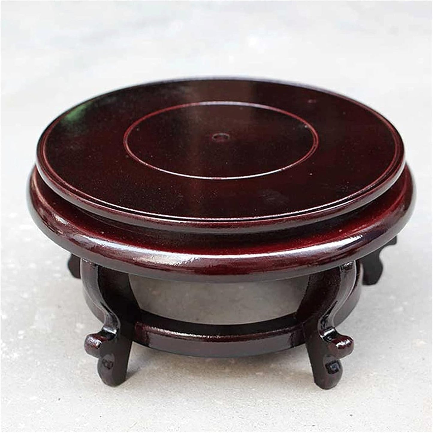 Wooden Vase Base Wooden Stool Display Stand- Round Decorative Fish Tank Vase Bonsai Rack, Modern Base Stand for Indoor Outdoor Home Patio Decoration Wooden Vase Stand (Size : Small)