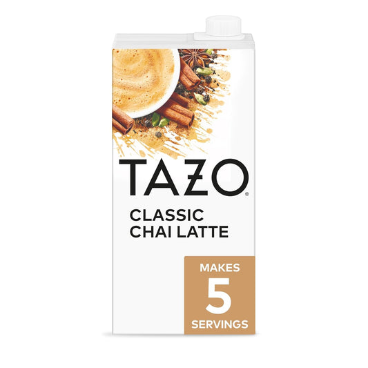 TAZO Classic Chai Latte, Black Tea Concentrate, Easy-to-Serve Caffeina