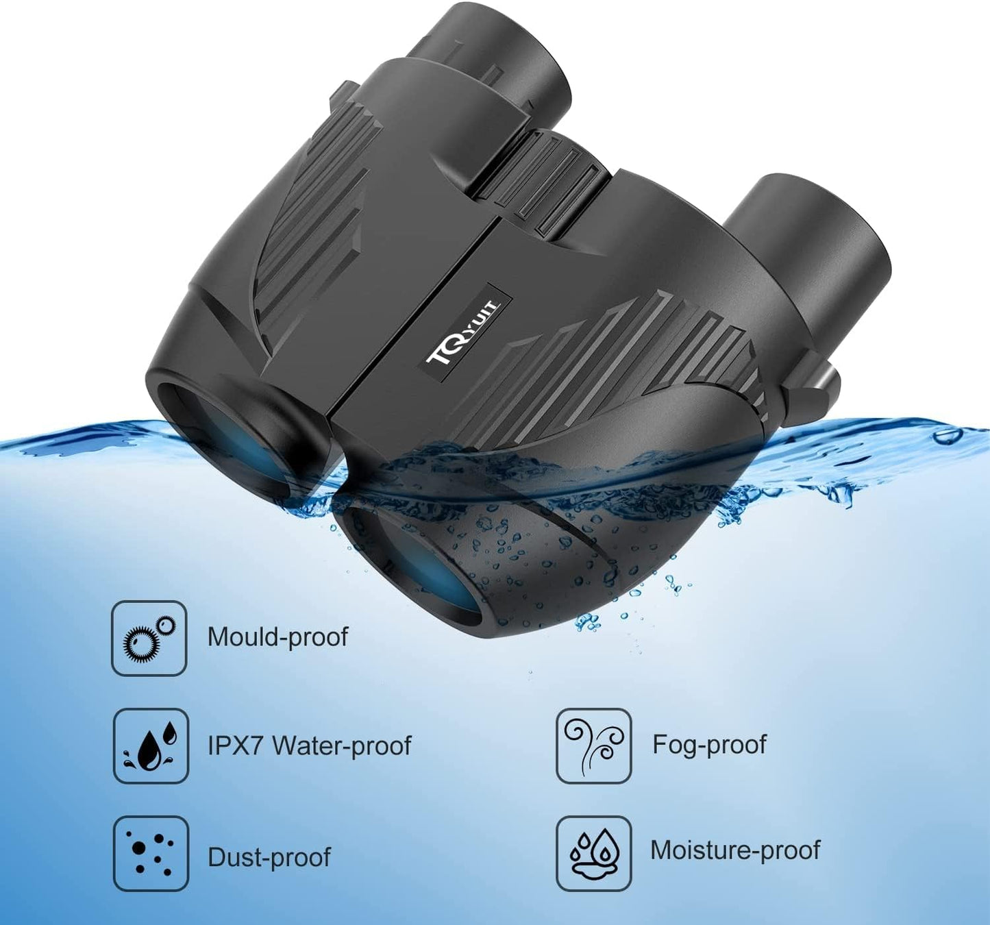 20X25 Compact Binoculars for Adults,Large Eyepiece Waterproof Binocular，Easy Focus Small Binoculars for Bird Watching,Hiking and Concert, Black