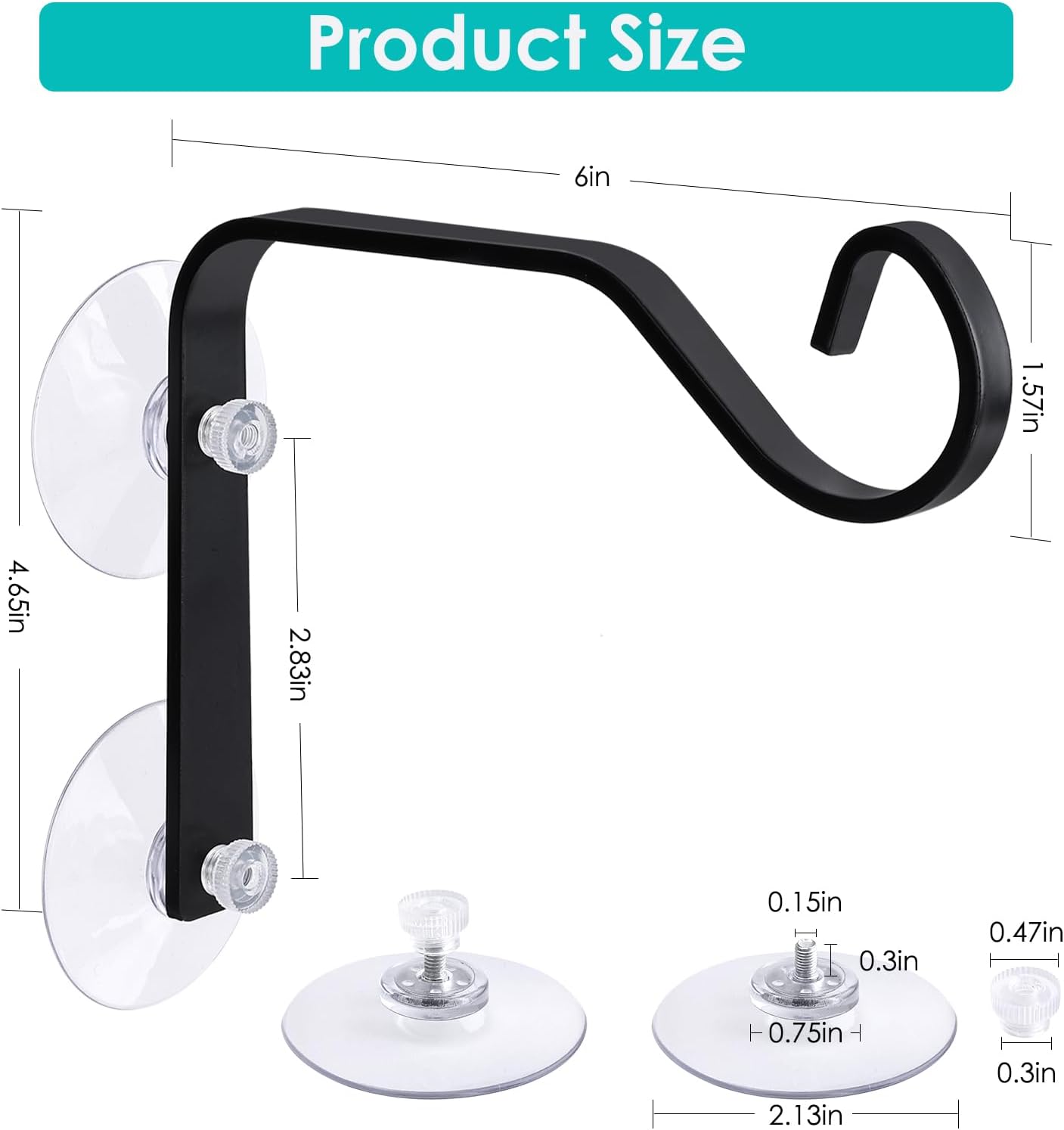 Heavy-Duty Window Suction Cup with Hanger, Window Mounted Wildlife, Hummingbird, Bird Feeders, Decorative Birdhouses, Wind Chimes & Plants, Strong Load-Bearing Hanging Hook (1)
