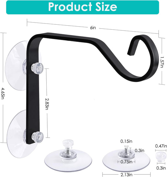 Heavy-Duty Window Suction Cup with Hanger, Window Mounted Wildlife, Hummingbird, Bird Feeders, Decorative Birdhouses, Wind Chimes & Plants, Strong Load-Bearing Hanging Hook (1)