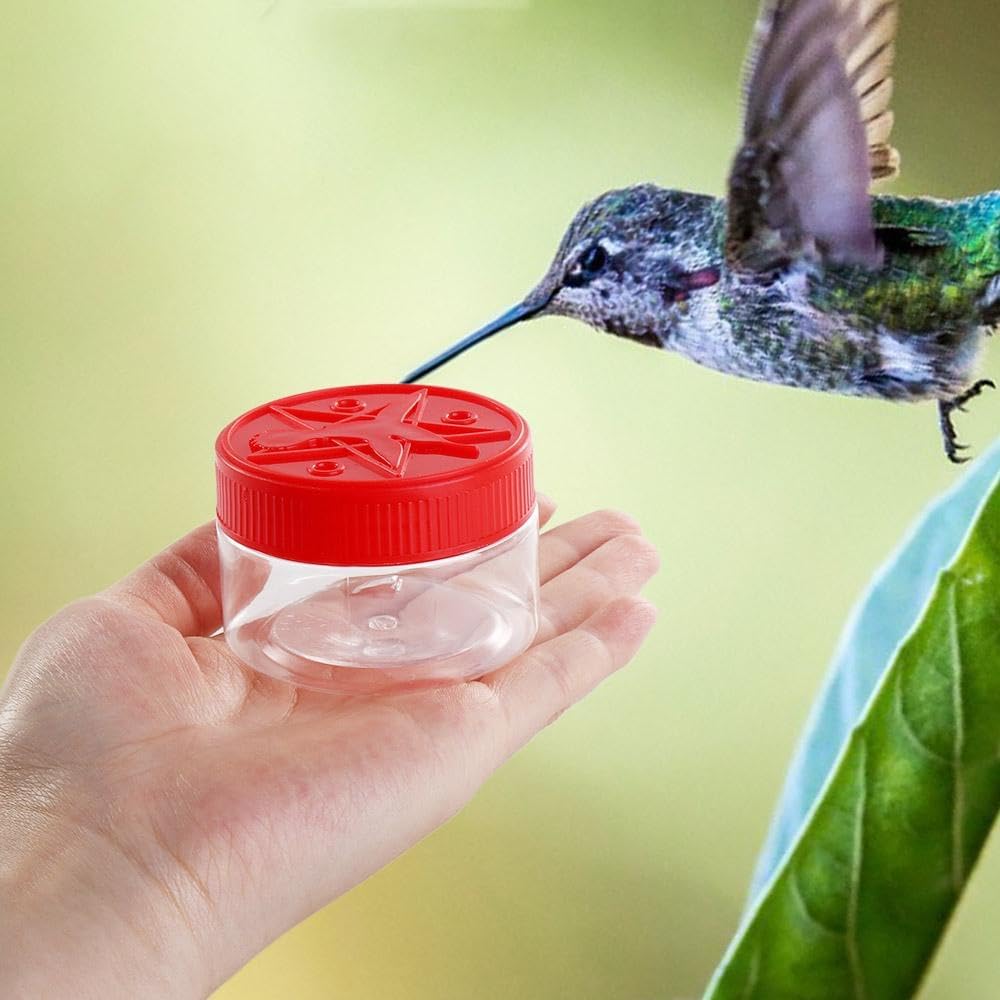 Kopida 4Pcs Red Handheld Hummingbird Feeders, Portable Window Bird Feeders for Outdoor Supplies