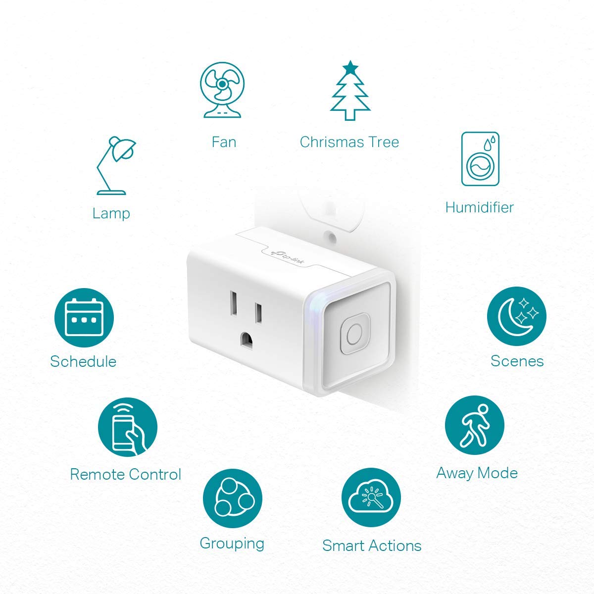 Kasa HS103P2 스마트 플러그, 알렉사, 에코 및 구글 홈 호환, 허브 불필요, 리모컨, 15 Amp, 미국 보험협회 안전시험소(UL) 인증, 2팩