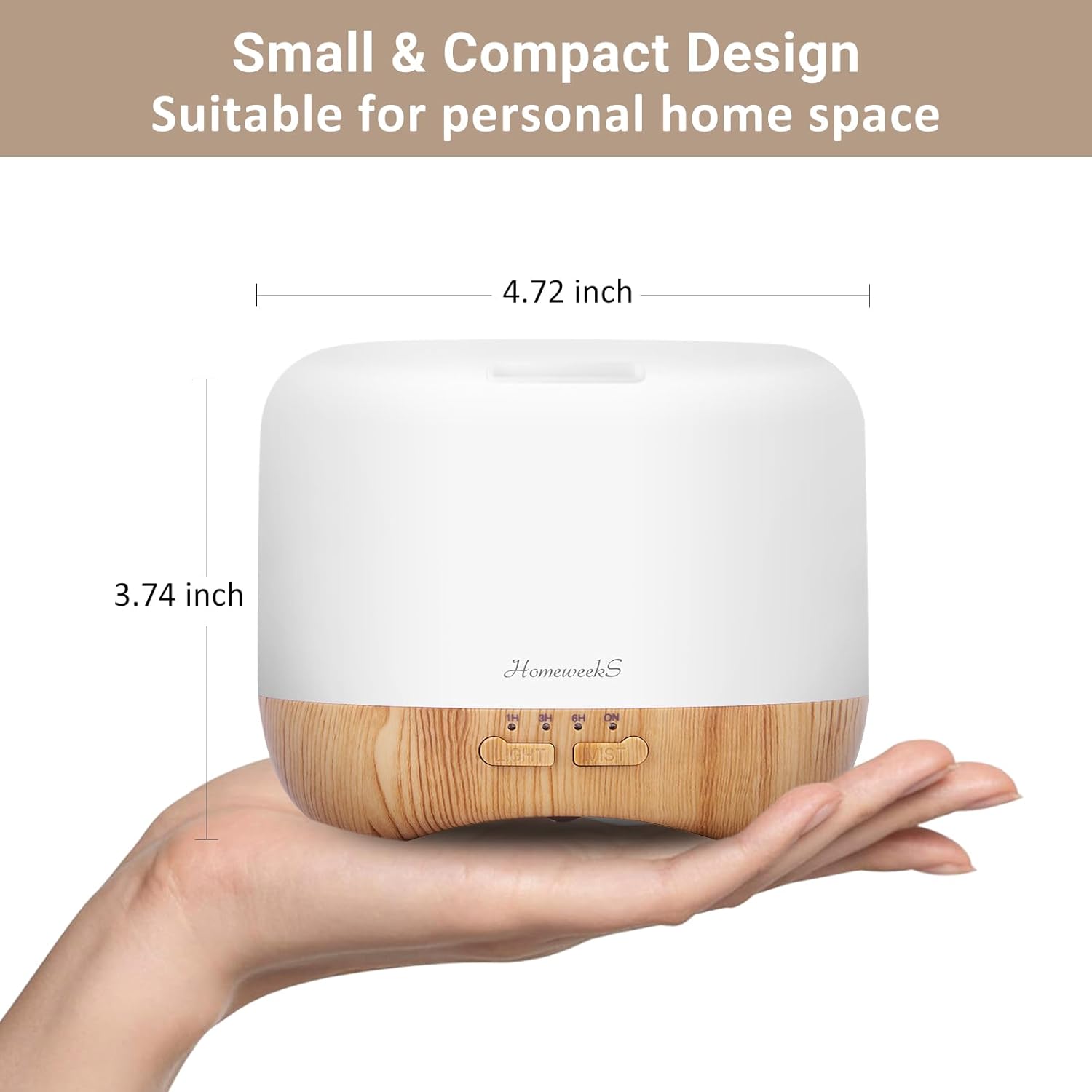 Homeweeks 300ml Essential Oil Diffuser, Quiet Aromatherapy Mist Diffus