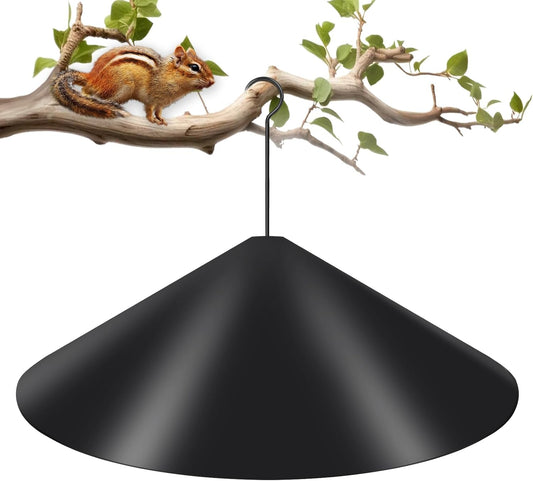 Gtongoko 19 Inch PP Squirrel Baffle for Bird Feeder Outside Hanging Bird Feeder Umbrella Guard Hanging Squirrel Proof for Shepherd Hooks or Pole Black 1 Pack