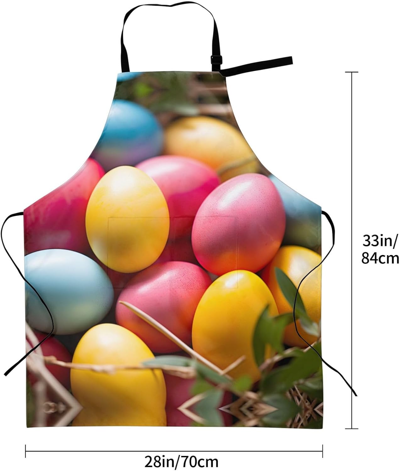 Easter Eggs print Waterproof apron with pocket adjustable cooking apro
