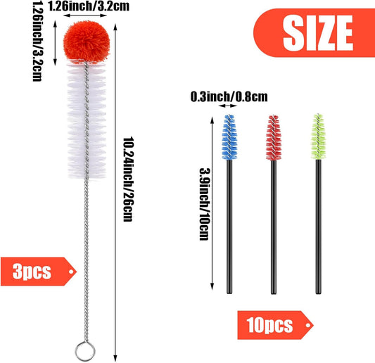 Zhehao 13 Pcs 2 Size Hummingbird Feeder Cleaning Brush Bendable Cleaning Brushes for Hummingbird Feeder Outdoor Water Bottles Various Size(Red)